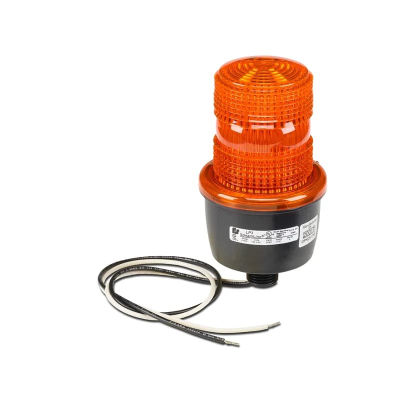 Federal Signal LP3M-012-048A - StreamLine Strobe Light, Low Profile, UL and cUL, 12-48VDC, Male Pipe Mount, Amber