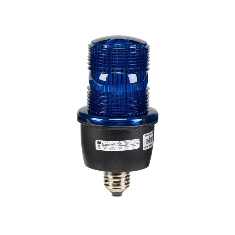 Federal Signal LP3E-120B - StreamLine Strobe Light, Low Profile, UL and cUL, 120VAC, Edison Mount, Blue