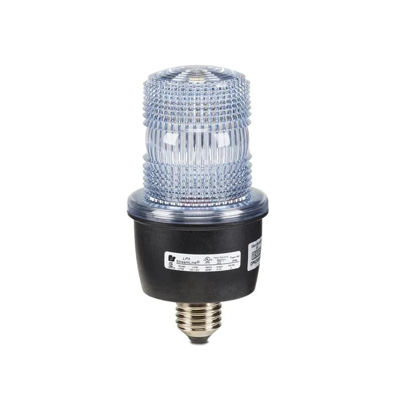 StreamLine Strobe Light, Low Profile, UL and cUL, 120VAC, Edison Mount, Clear