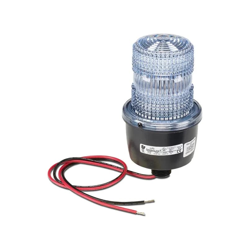 Federal Signal LP3M-240C - StreamLine Strobe Light, Low Profile, UL and cUL, 240VAC, Male Pipe Mount, Clear
