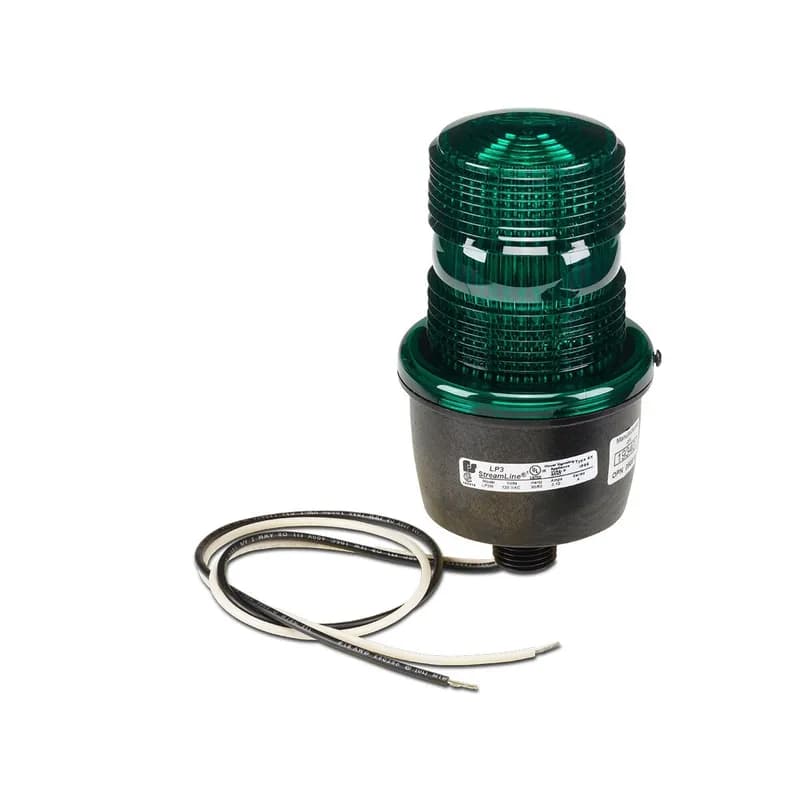 Federal Signal LP3M-120G - StreamLine Strobe Light, Low Profile, UL and cUL, 120VAC, Male Pipe Mount, Green