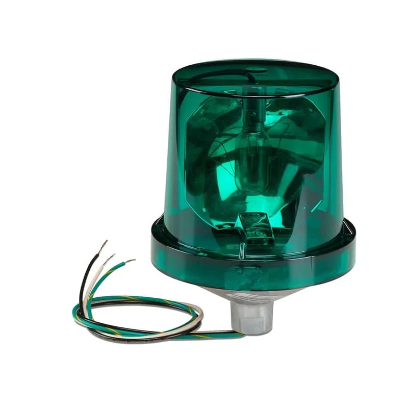 Electraray Rotating Incandescent Light, UL and cUL, 120VAC, Green