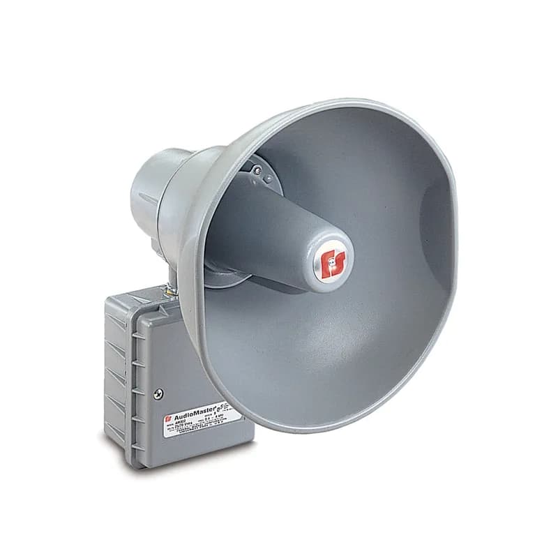 Federal Signal AM302 - AudioMaster Public Address Speaker, 30W, UL Fire, Gray