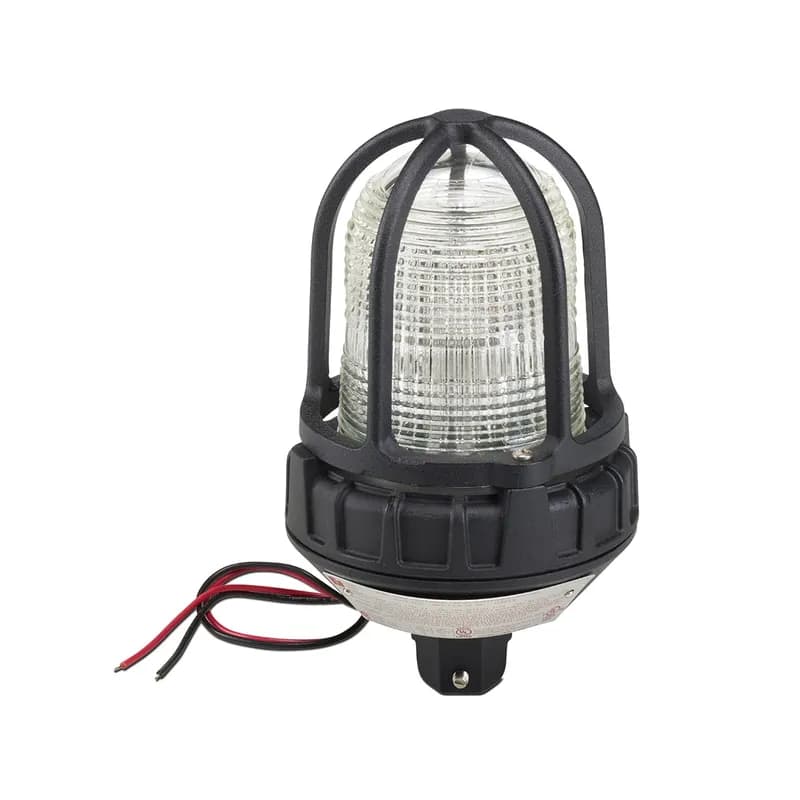 LED Light, Hazardous Location, UL and cUL CID2, Pipe Mount, 24VDC, Clear, Default Flashing