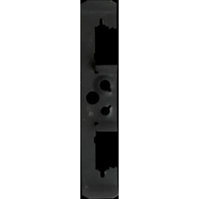Multi-Function Clip with spring steel construction and zinc phosphate finish. It fits 1/8-3/8" flange and #12 wire through 3/8" rod. The clip has 10-24 and 1/4"-20 thread impressions and 2 mounting holes. Color is black.