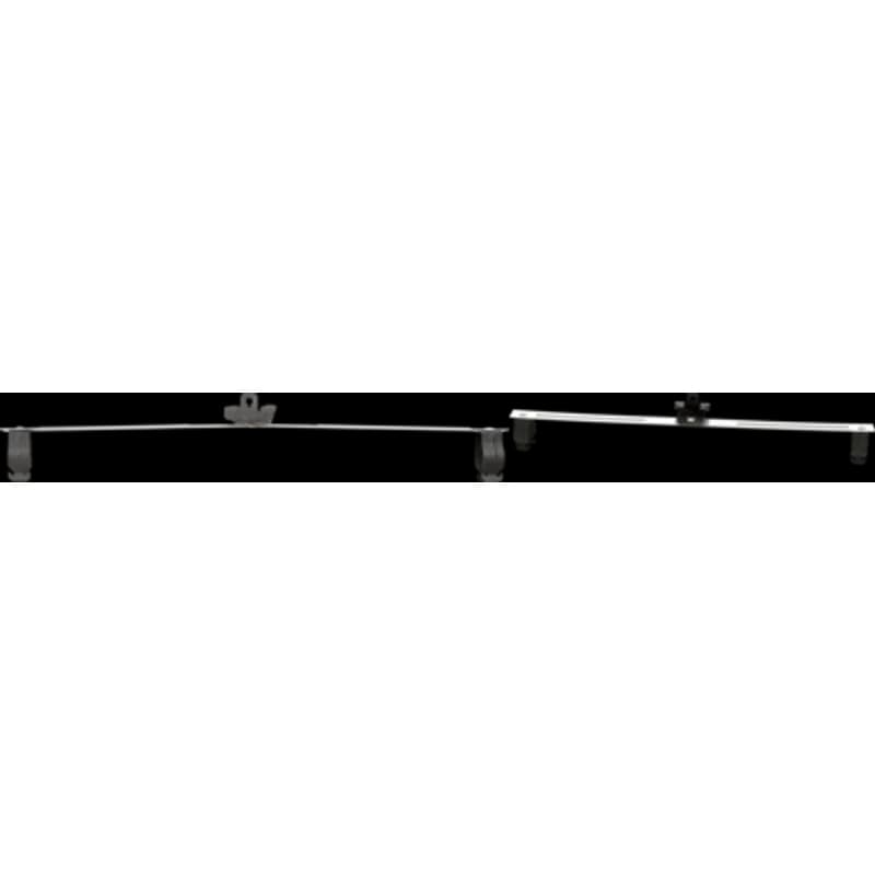 Electrical box hardware assembly that provides conduit support on both sides of an electrical box. It is made of pre-galvanized steel and has a silver finish. The assembly will mount 4" square boxes and fits 1/2" EMT conduit. It fits flanges from 5/16" to 1/2".