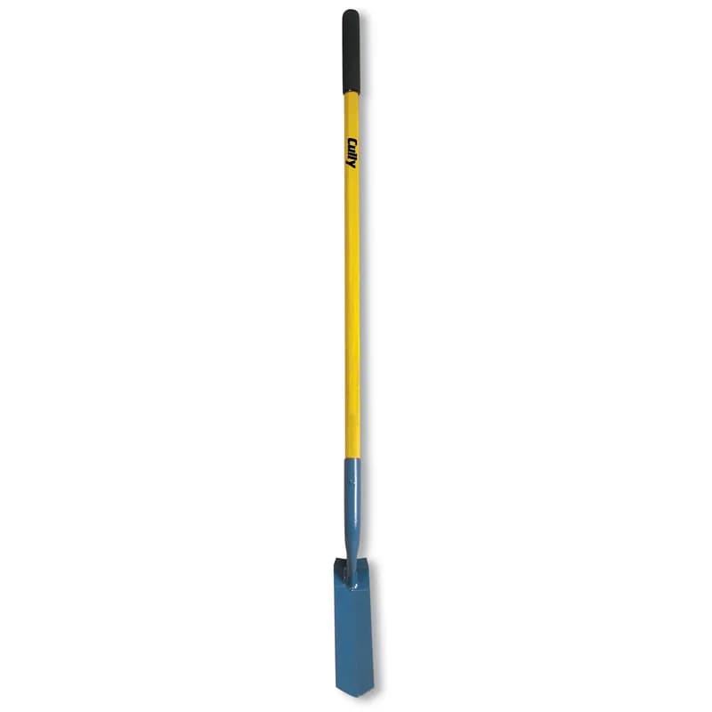Minerallac Company 37164 - A step trench shovel with a 3.000" wide steel blade and a 47" fiberglass handle. The blade length is 11.000" and the blade type is Forward Step. It is identified as a trench shovel and shovel type Step Trench.