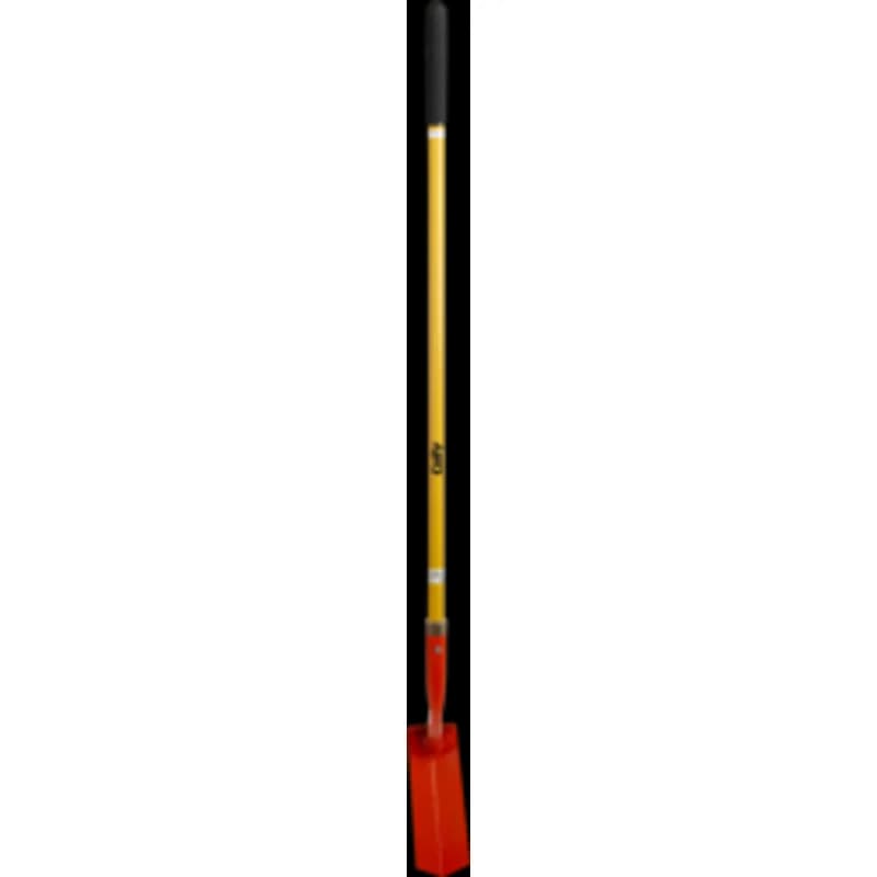 Minerallac Company 37163 - This is a step trench shovel with a 4-inch wide steel blade and a 47-inch fiberglass handle. It has an 11-inch blade length and a forward step blade type. The handle features 8-inch Tuffoam double-dip grips designed for industrial applications.