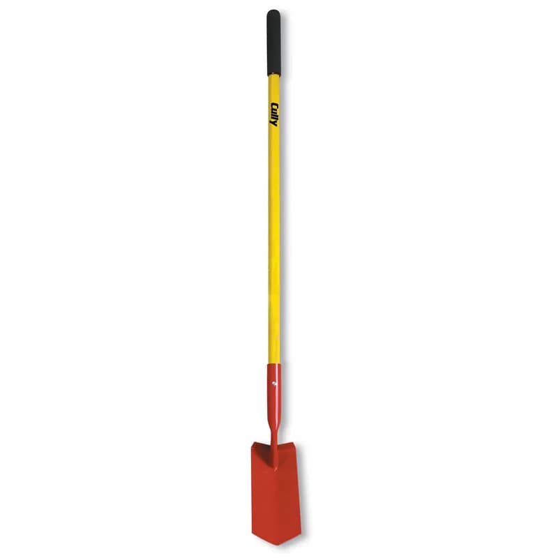 Minerallac Company 37165 - A step trench shovel with a 5.000" wide steel blade and a 47" fiberglass handle. The blade length is 11.000" and the blade type is Forward Step. It is a trench shovel with fiberglass handle material and steel blade material.