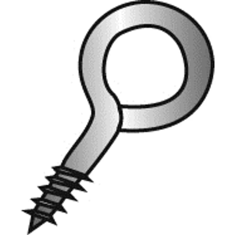 Minerallac Company 66410 - This is a steel eye screw with a formed closed circular eye at one end and lag threads on the other. It is zinc plated and sized #10. The screw eye is 1-3/8 in. long with a 13/32 in. eye diameter and 11/64 in. nominal diameter.