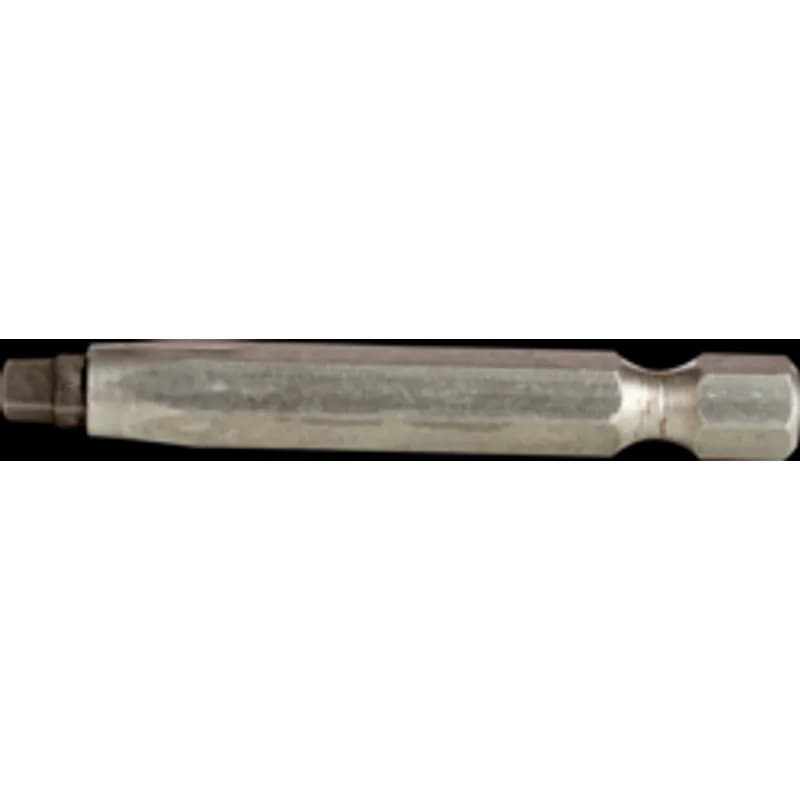 Minerallac Company 38220 - These are double ended insert bits with a #2 square (Robertson) drive tip. They are made of steel and have a hex shaped shank. The overall length is 2".