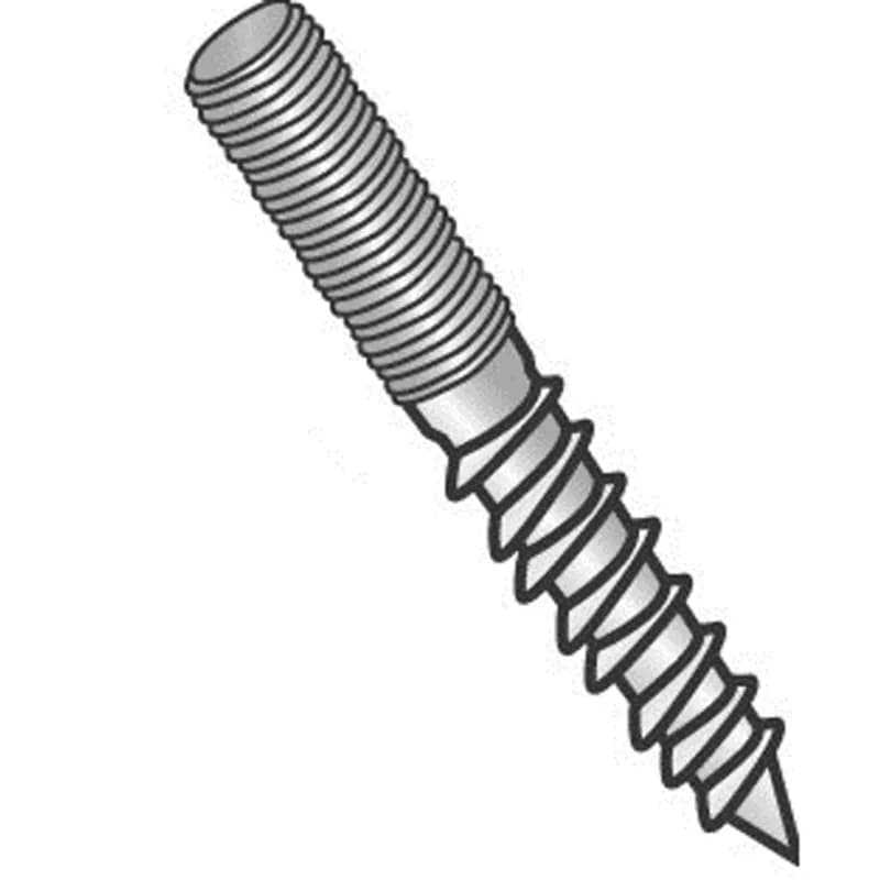 Minerallac Company 66024 - Hanger bolt with threads at both ends, including a lag screw thread at one end and a unified thread at the other. It is made of steel with a zinc plated finish. The bolt is 1.500 in long, size #10-24 x 1-1/2 in, and has a 0.190 in diameter.