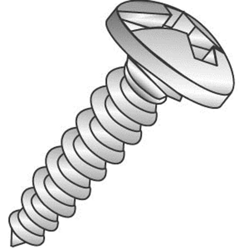 This is a sheet metal screw for use with sheet metal. It is made of steel with a zinc plated finish. The screw is size 10 x 1/2 in, with a Type-A thread, 12 TPI, and a pan head with Phillips/Slotted combo drive.