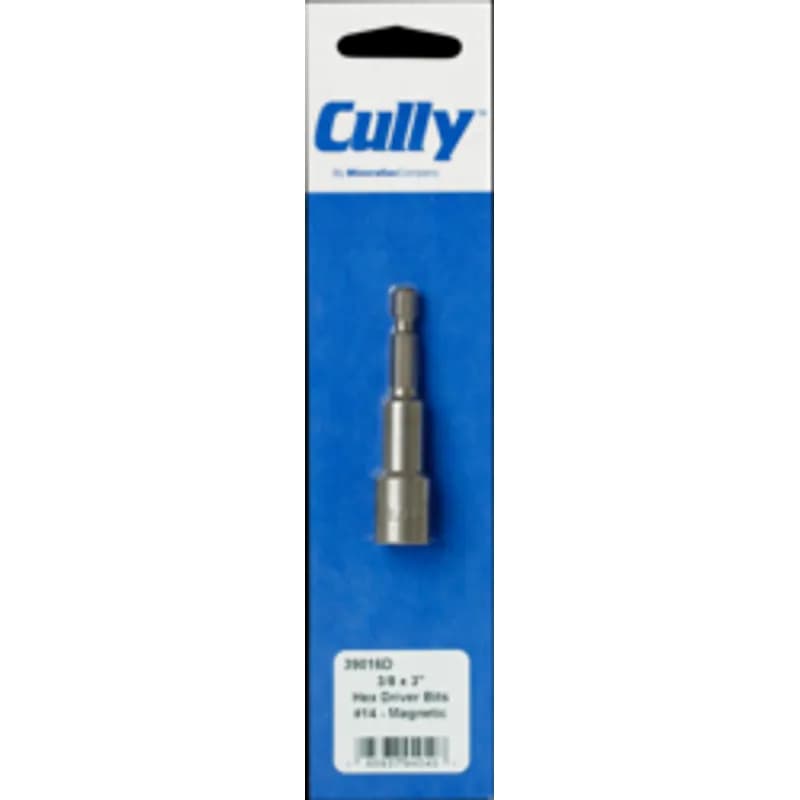 Hex Tek driver bit for a 3/8" hex driver application. It is made of steel and has a magnetic tip. The sheet lists a 3/8" drive size, 1" shank size, and 2-9/16" length.