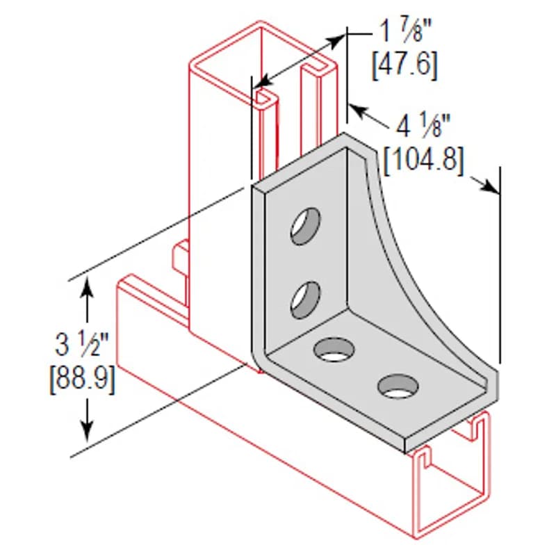 Minerallac Company CAGR4HEG - 4 HOLE GUSSET CORNER ANG RIGHT