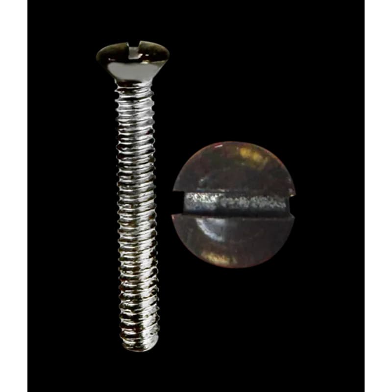 Minerallac Company 51118J - Wall plate screw for installing wall plates or serving as a replacement screw. It is made of steel and has a brown painted oval head. The screw size is 6-32 x 1" with fine threads, a 1/4" head width, and a 1/8" head height.