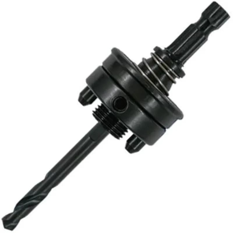 Minerallac Company 86563 - Hole saw arbor for use with hole saws. It has a 3/8 hex shank, 3/8 chuck, and 5/8-18 thread. Fits saws from 1-1/4 in. to 6-5/8 in. and includes a 1/4 in. pilot drill.