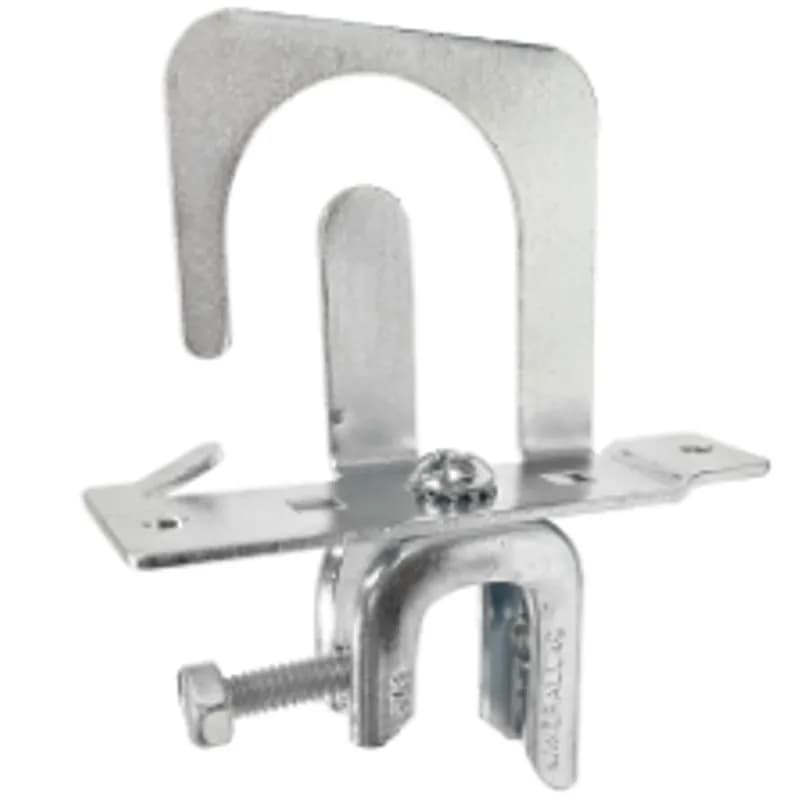 Minerallac Company 600BMCS101 - 10-3 to 8-3 MC/AC (0.560-0.690" O.D.), 12-3 to 8-2 isolated ground cable, or 12-3 to 10-2 Super Neutral Cable Support Bracket, Fits Up to 7 Cables, with Univ Beam Clamp fits up to 1/2" Flange, Zinc Plated