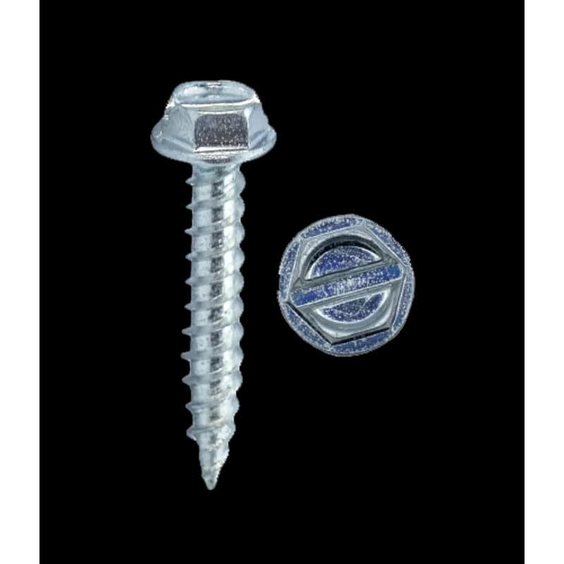 8 x 5/8" Self-Tapping Sheet Metal Screws, Hex Washer Head, Slotted, Zinc Plated, Jar