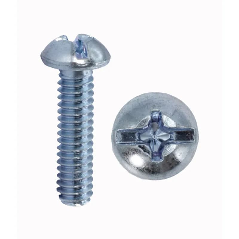 Minerallac Company 52817-6 - 10-32 x 1" Machine Screws, Round Head, Combo Phillips/Slotted, Zinc Plated