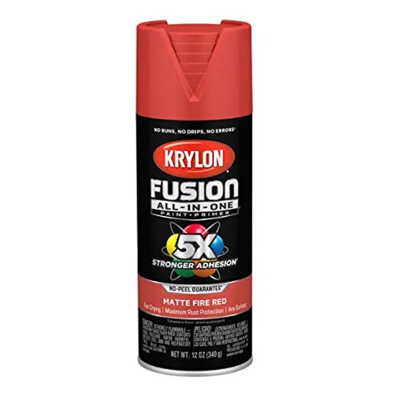 Minerallac Company 37556 - Krylon® Fusion ALL-IN-ONE™ Paint + Primer, 2756 Matte Fire Red, 16 oz. Can, 11 oz. Net Wt. / 6 per Case