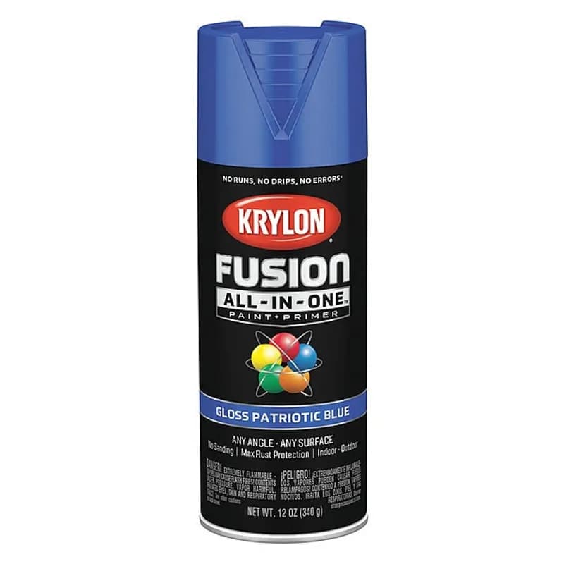 Minerallac Company 37555 - Krylon® Fusion All-In-One™ Paint + Primer, 2716 Gloss Patriotic Blue, 16 oz. Can, 11 oz. Net Wt. / 6 per Case