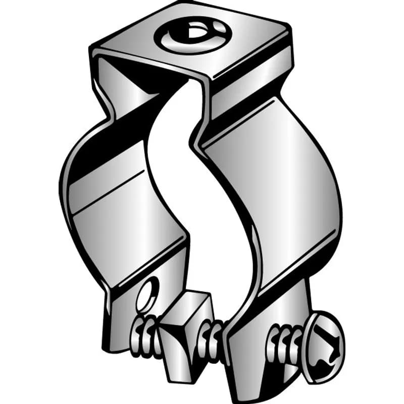 Minerallac Company 9BBFG - This is a steel conduit hanger for electrical conduit applications. It has a zinc plated finish and is made from low-carbon cold-rolled steel. The hanger fits 4" rigid/IMC and EMT and measures 6.75" x 3.75" x 1.75".