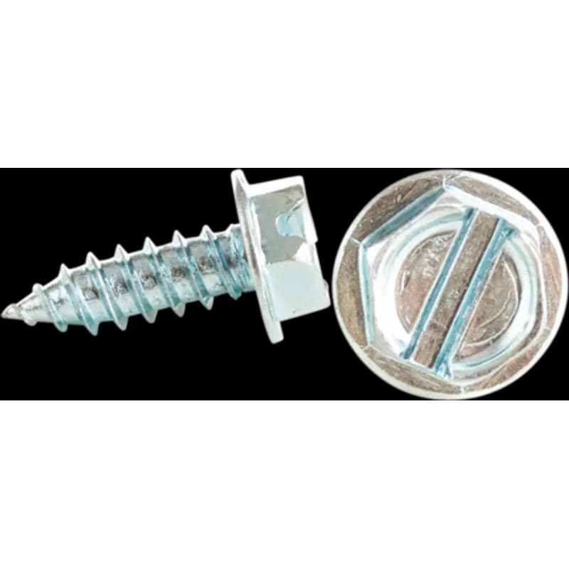Minerallac Company 77220SSJ - 12 x 1-1/4" Self-Tapping Sheet Metal Screws, Hex Washer Head, Slotted, 18-8 Stainless Steel, Jar