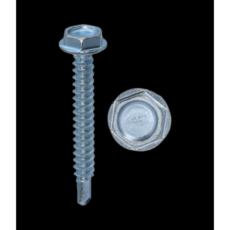 Minerallac Company 79412BFG - 1/4-14 x 3/4" Self-Drilling (TEK) Sheet Metal Screw, Hex Washer Head, #3 Drill Point, Zinc Plated, Box