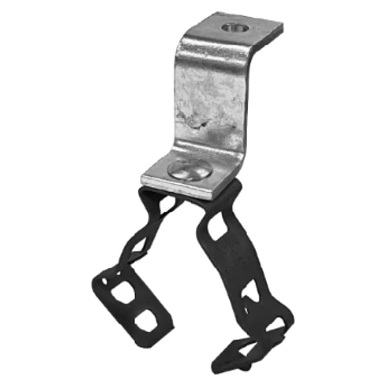 Minerallac Company SBDKC1 - 1-1/2" Standoff Bracket for Decking (Complies NEC® Sec. 300.4(E)), 1/4" Mounting Holes, Pre-Galvanized Steel Closed Conduit Clip, Fits 1" Conduit, Squeeze Closed to Engage Locking Tab, Spring Steel