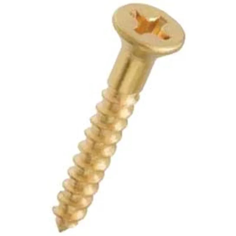 Minerallac Company 81613BRJ - 6 x 3/4" Wood Screws, Flat Head, Phillips Drive, Brass, Jar