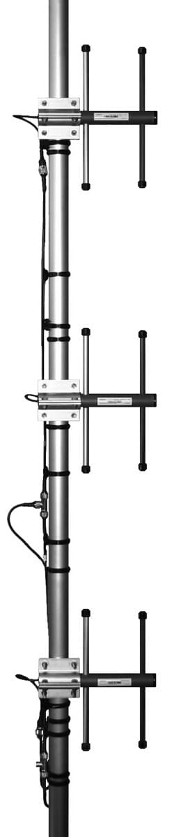 directional stacked yagi array - Frequency range: 135-145 MHz - Gain: 10 dBi - Polarization: vertical/horizontal - Connector: N-/TNC-female - VSWR: <1.5 - Radome: ABS/FG PU foam - Radiator material: copper - Mounting: 35-60  mm diameter pole - Wind load: 252 N
