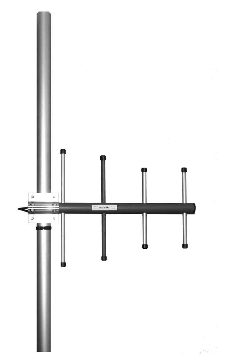 directional yagi - Frequency range: 405-440 MHz - Gain: 8 dBi - Polarization: vertical/horizontal - Connector: N-/ TNC-/ 7/16-female - VSWR: <1.5 - Radome: ABS/FG PU foam - Radiator material: copper - Mounting: 35-60 mm diameter pole - Wind load: 66 N