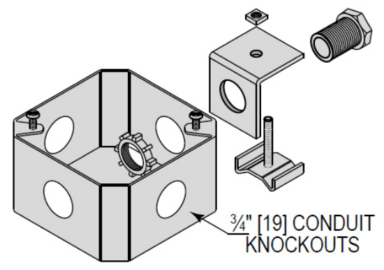 Minerallac Company JBU1EG - A junction box universal with 1 connector. The sheet lists the catalog number JBU1EG and identifies the product as a stud bolt category item. No material, finish, or dimensional attributes are printed on this sheet.