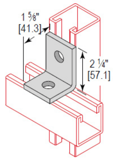 Minerallac Company CAX2HS6 - A 2-hole cross corner angle made from Type 316 stainless steel. The sheet identifies it as catalog number CAX2HS6. It is intended for corner-angle fastening applications.
