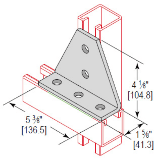 Minerallac Company CAGX5HEG - A 5 hole cross gusset corner angle. It is zinc plated. The sheet identifies it as catalog number CAGX5HEG.