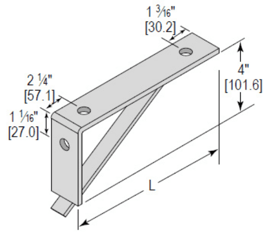 Minerallac Company BR3H1050EG - A 3-hole bracket with a 10-1/2 inch length. The sheet identifies it as zinc plated. It is catalog number BR3H1050EG.