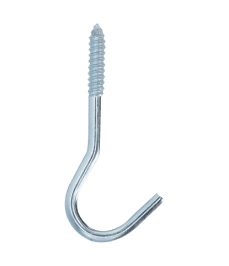 Minerallac Company 65006J - #6 screw hooks with zinc plating. Made of steel and listed with an overall length of 3-3/8 in. Jar of 100.