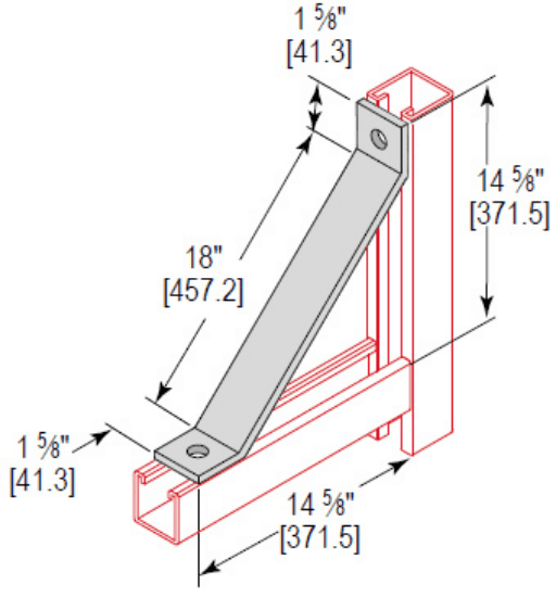 Minerallac Company AB18EG - An 18-inch angle brace. It is zinc plated. The sheet identifies it as catalog number AB18EG.