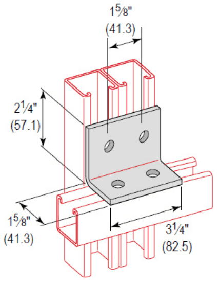 Minerallac Company CAP4HEG - A 4 hole parallel corner angle with a zinc plated finish. The sheet identifies it as catalog number CAP4HEG. It is a corner angle product used in stud bolt applications.