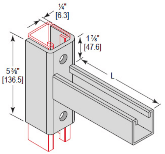 Minerallac Company BRC162W24EG - This is a wall mount bracket identified as a 1-5/8 channel wrap around. It is zinc plated. The listed length is 24 in.