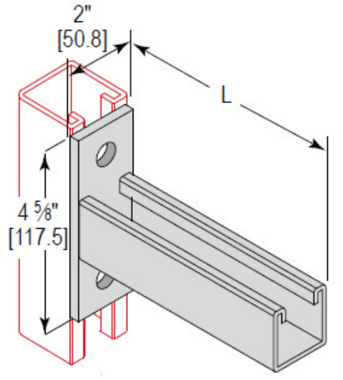 Minerallac Company BRC1626EG - This is a bracket for 1-5/8 channel. The sheet identifies it as 6 inches long and zinc plated. It is catalog number BRC1626EG.