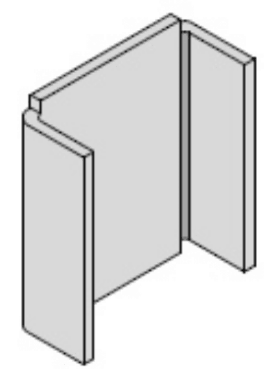 End cap for 1-5/8 x 1-5/8 channel. It is made from 12 gauge material and has a zinc plated finish. The sheet identifies it as EC16212GAEG.