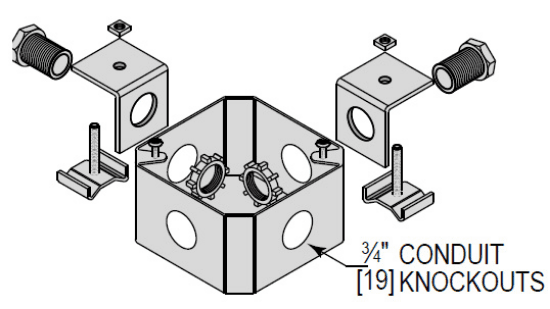 Minerallac Company JBU290EG - A 3/8 lockwasher made from 316 stainless steel. The sheet identifies it as JBU290EG and describes it as a junction box universal with 2 connectors at 90 degrees. No additional dimensions or construction details are printed in the product attributes section.