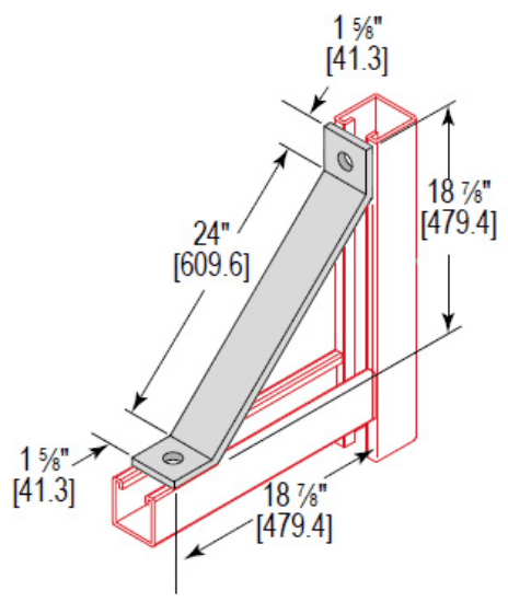 Minerallac Company AB24EG - A 24-inch angle brace. It is zinc plated. The sheet identifies it as catalog number AB24EG.