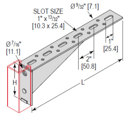 Minerallac Company BRSSL18EG - This is a left-hand slotted shelf bracket, 18 inches long. It is zinc plated. The sheet identifies it as a wall mount bracket for shelf support applications.
