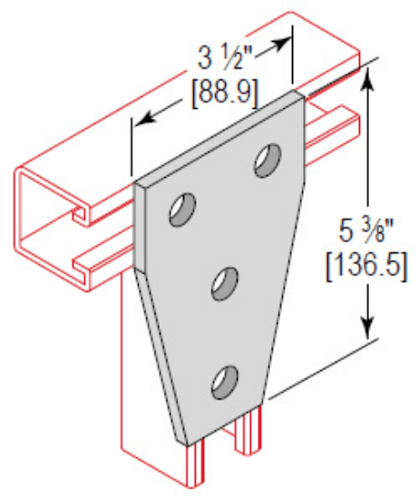 Minerallac Company TGP4HEG - 4 hole tee gusset plate with a zinc plated finish. It is a stud bolt accessory identified on the sheet as catalog number TGP4HEG. The sheet does not print any dimensional specifications for this item.