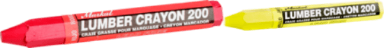 Minerallac Company 67400 - This is a red lumber crayon for general-use marking. It is wax-based and formulated to resist smearing and fading from water, sun, weather, and UV exposure. The crayon is soft and standard-grade, and is intended for marking on metal, wood, and plastic, including use in cold climates.