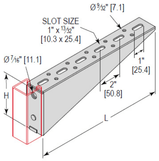 Minerallac Company BRSSR8EG - This is a slotted shelf bracket with a right-handed orientation. It is zinc plated. The sheet identifies it as 8 in.