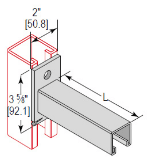 Minerallac Company BRC162ND6EG - This is a wall mount bracket for 1-5/8 channel with a notched-down design. It is zinc plated. The sheet identifies the bracket length as 6 inches.